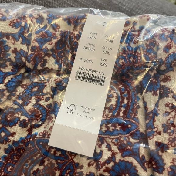 J CREW Tiered Mini Skirt in Floral Bouquet Linen in Sail Blue Purple Sz XXS NEW - Picture 2 of 5